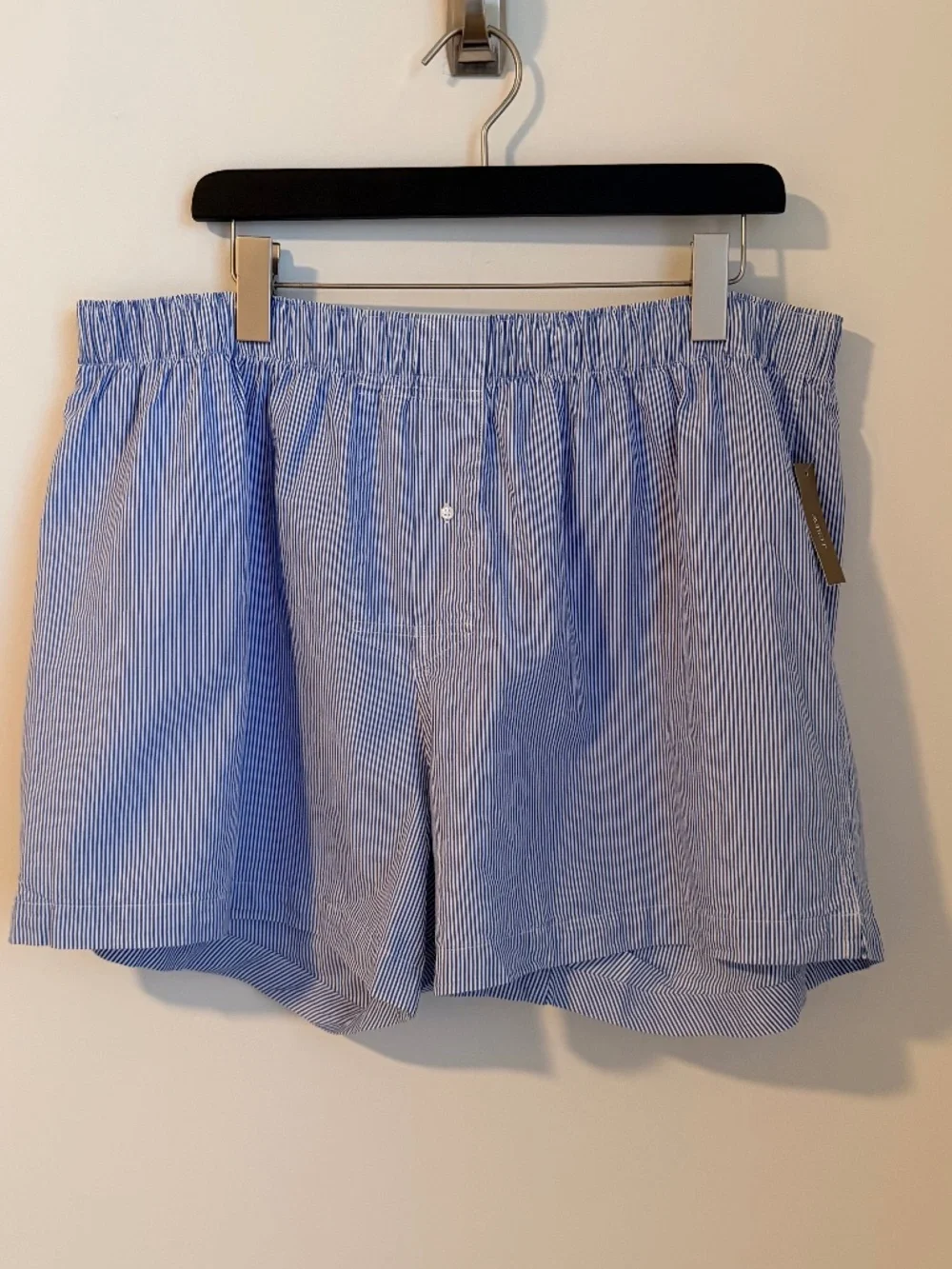 NWT J.Crew Men’s Cotton Blue striped Boxers SZ XL